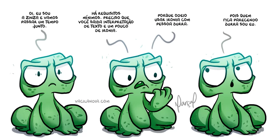 Rã Zinza e a primeira tira do livro