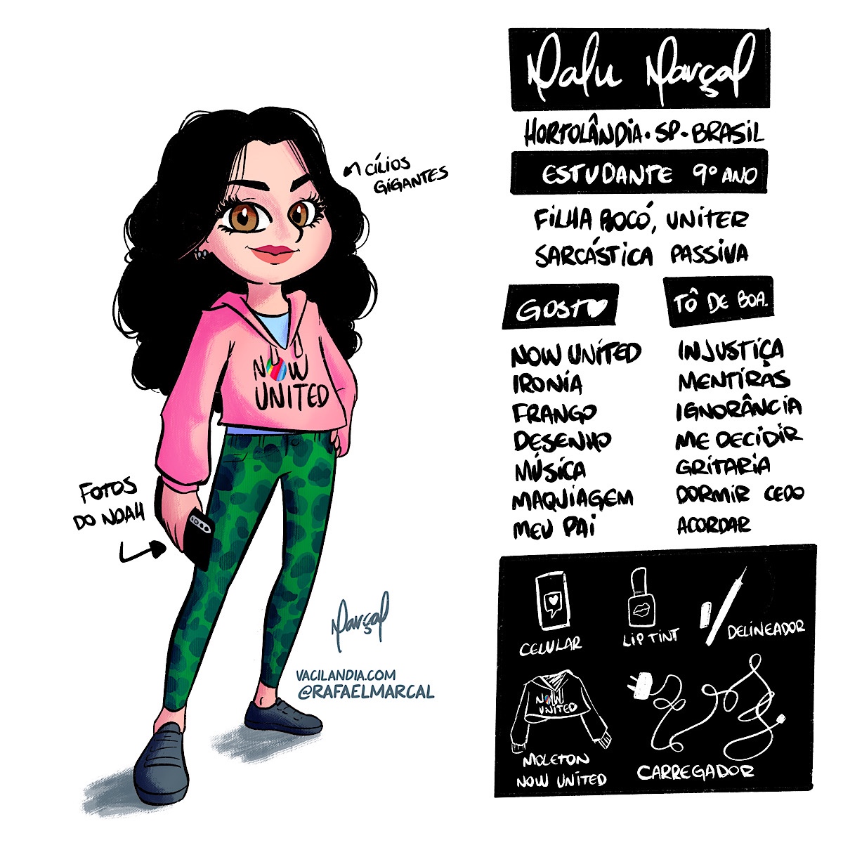 Inspiração para a personagem: Malu