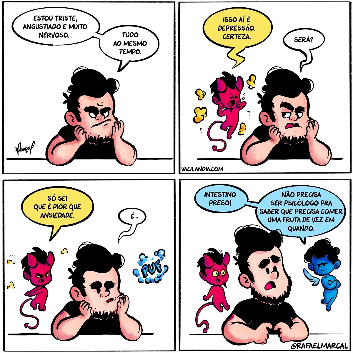 Bocó angustiado triste e nervoso